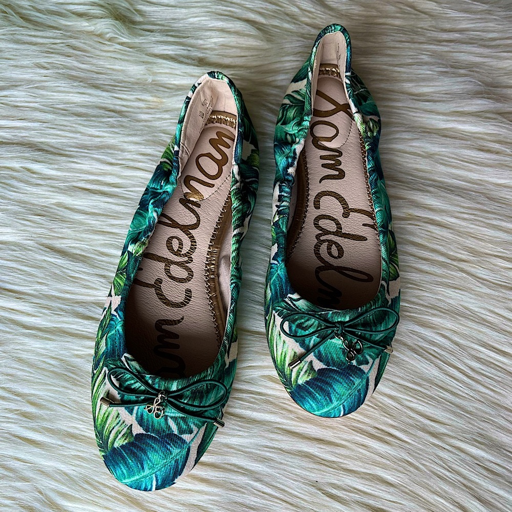 Sam Edelman Felicia Flats size 6 Palm Pattern